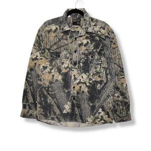 Vintage Rattlers Brand Flannel Camo Shirt Medium USA Made VTG Y2K Hunting Fish